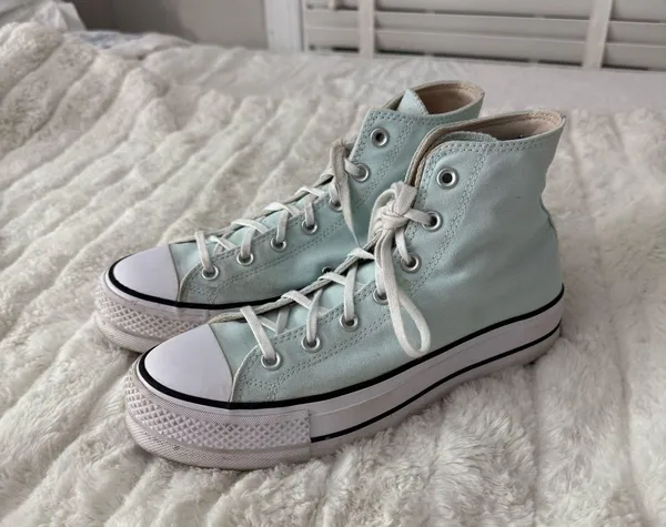 Turquoise Teal Platform Converse Men’s 7.5 Women’s 9 - Image 3
