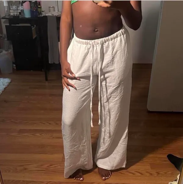 SheIn White Linen Pants - Image 2