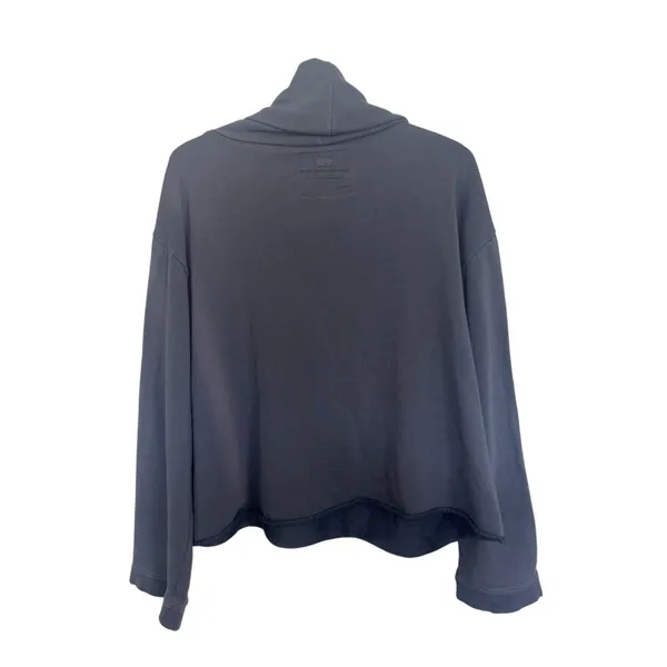 Peace Love World Cowl Neck Pullover Navy Distressed Medium FLAW Grunge Lounge - Image 2