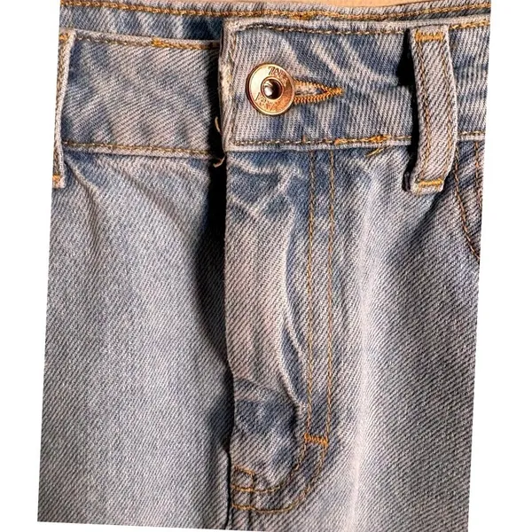 ZARA Light Wash Denim‎ Mini Skirt Distressed Size US Size Small - Image 7