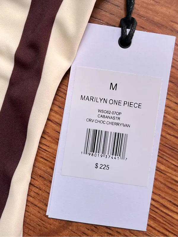 Onia Marilyn One Piece Swimsuit Brown Cream Stripe Underwire Bustier NWT $225 - Image 3