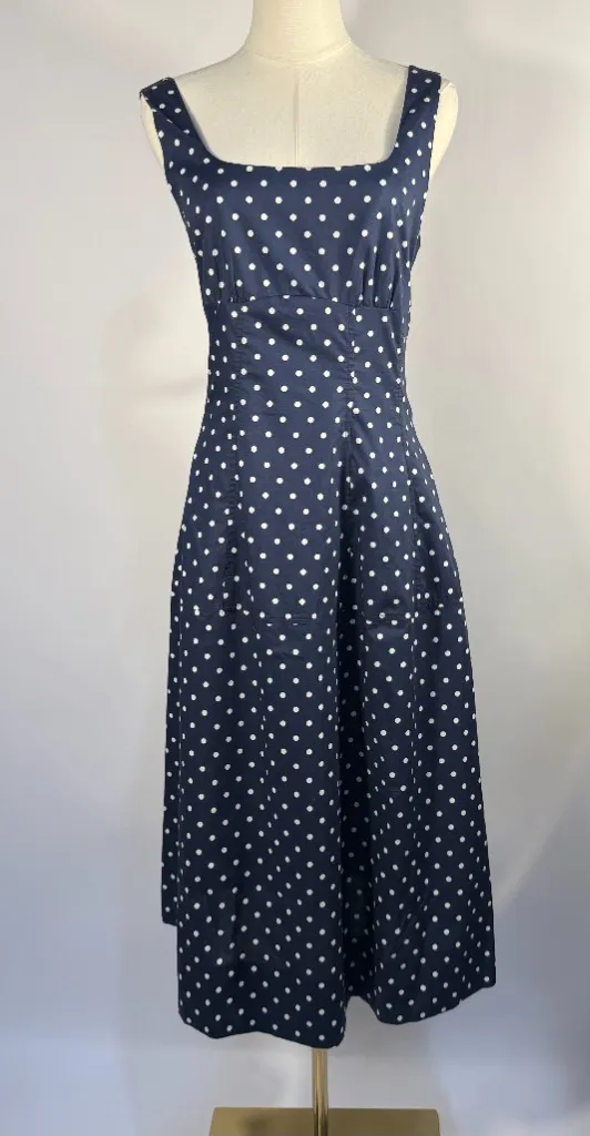 Pinch Noelle Navy Polka Dot Tank Midi Dress, Size M, NWT - Image 2