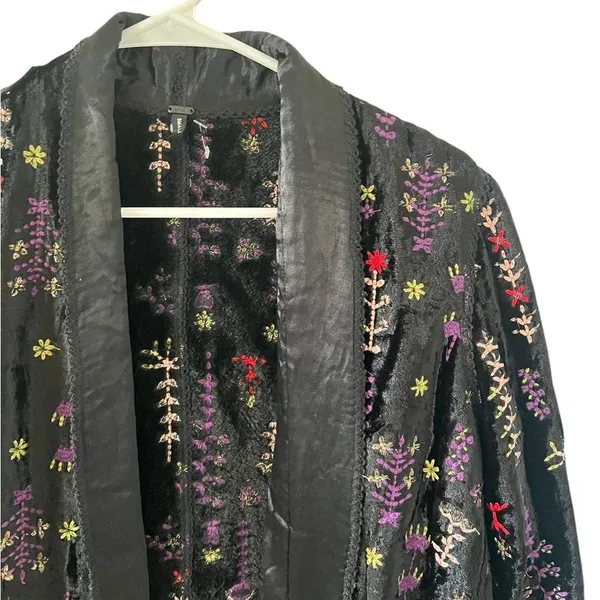 Anthropologie Bl^nk Embroidered Black Blazer Jacket - Image 10