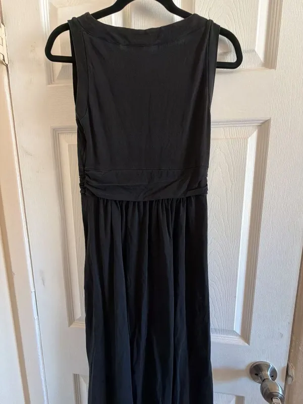 Belle Poque Black Sleeveless Ruched Waist Maxi Dress Small - Image 8