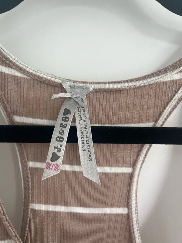 TJ Maxx Brown Striped Midi Dress - Image 3