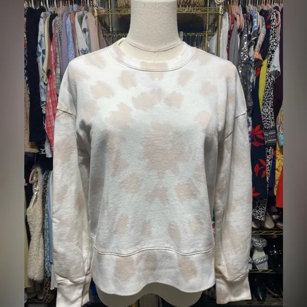 Madewell Tie-Dye Crop Crewneck Sweatshirt in Ashen Silver - Size Medium . - Image 4