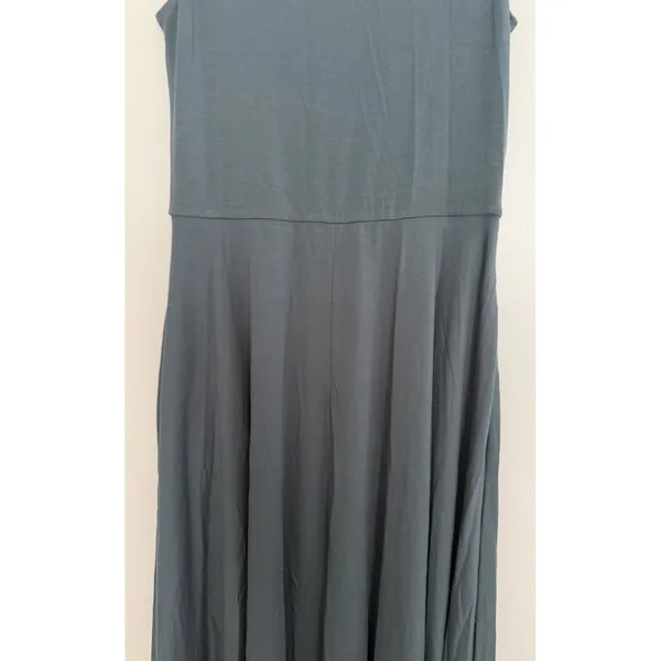Quince Women Tencel Jersey Fit & Flare Dress Dark Olive Women's Size Medium - Image 8