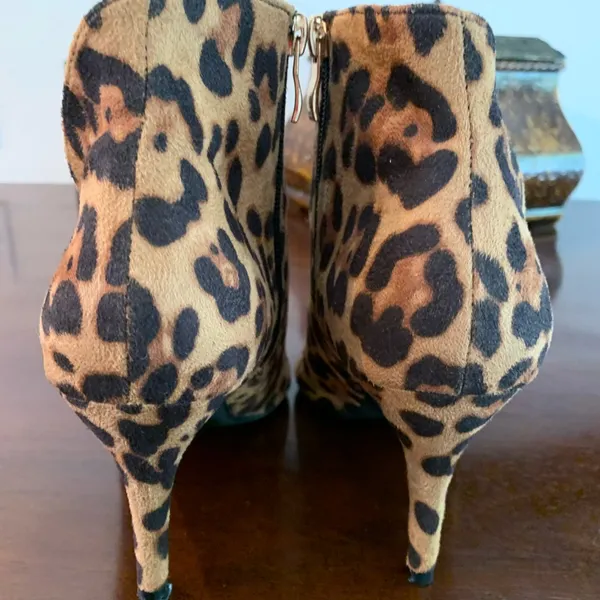 New York & Company Leopard Booties Black Size 8 - Image 7
