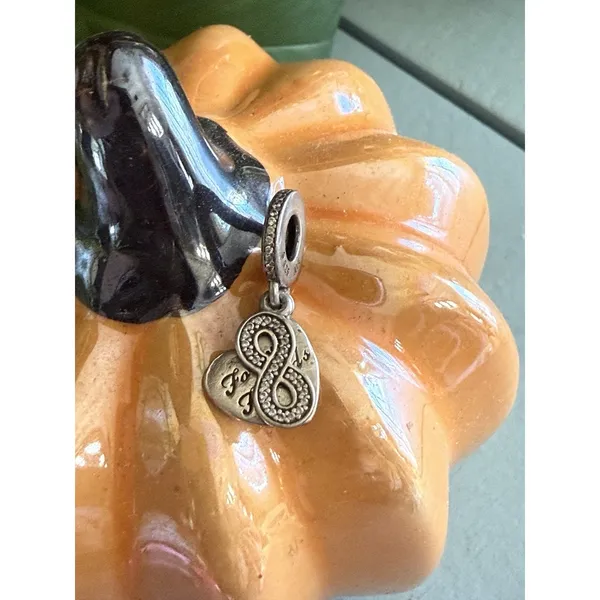 Authentic Pandora Charm, Forever Friends‎ Dangle, #791948CZ, Silver, Clear CZ - Image 2