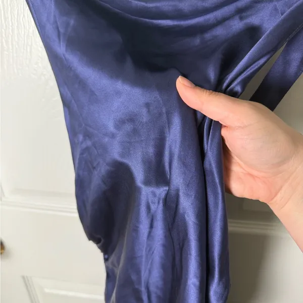 Reformation Casette Silk Dress in Blue Iris 12 - Image 3