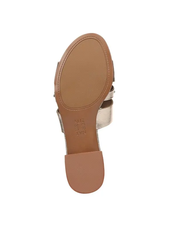 NWT Naturalizer Niche Slide Sandal Metallic Leather Studded Champagne Brown 8M - Image 4