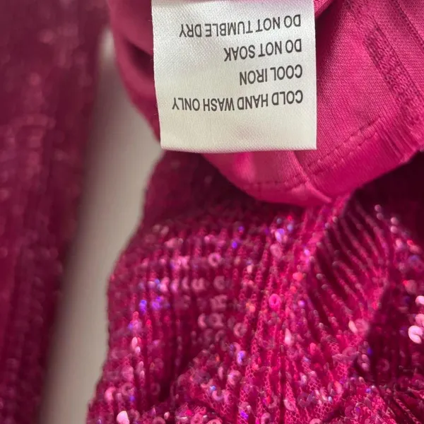 Hello Molly Static Memory Pink Sequin Dress Mini Long Sleeve Sparkle Party - Image 15