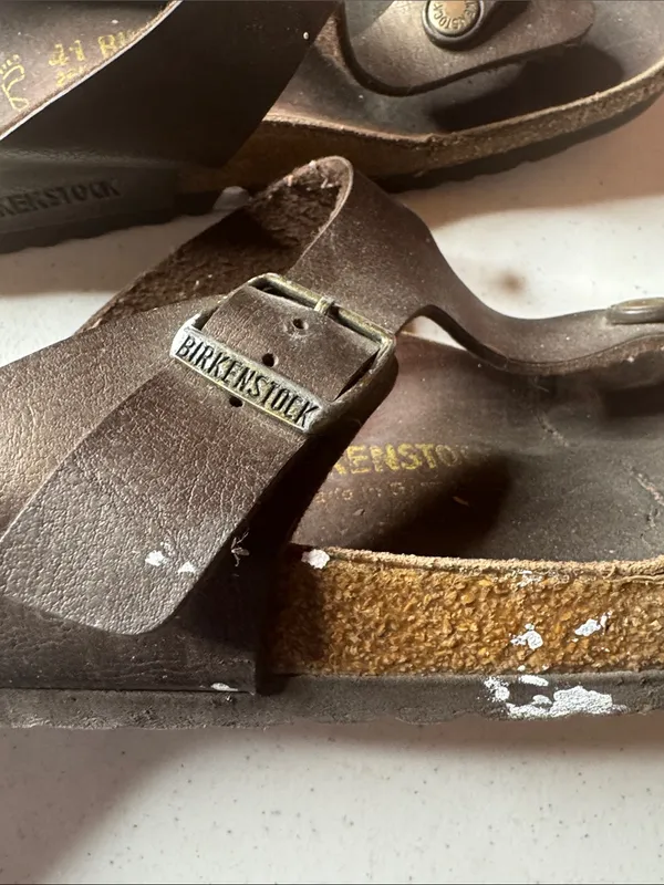Birkenstock Gizeh Brown Birko-Flor Toe Post Sandals Sz 41 US10-10.5 Regular Wide - Image 6