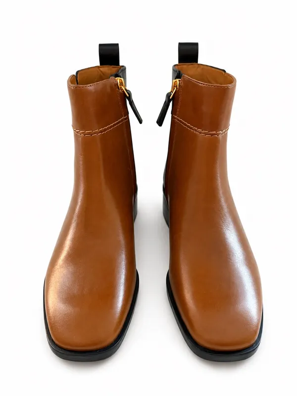 TORY BURCH EVERLY FLAT BOOTS brown black calf leather chelsea size 5 $598 NEW - Image 5