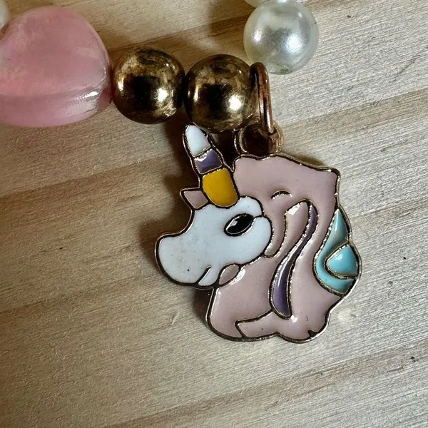 Pastel Heart Unicorn Beaded Necklace – Cute Kitsch Charm - Image 5