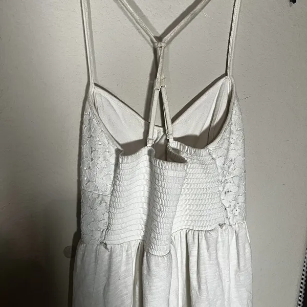 American Eagle Cream Lace Fit and Flare Dress XS Coquette Smocked Cottagecore‎ - Image 5