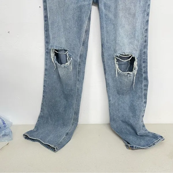 Pacsun Distressed Light Wash 90s Boyfriend Jeans Womens 29 Blue Denim Baggy - Image 2