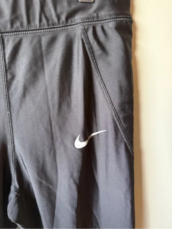 Nike Women’s Black Dri-FIT Running Athletic Leggings Medium - Image 2