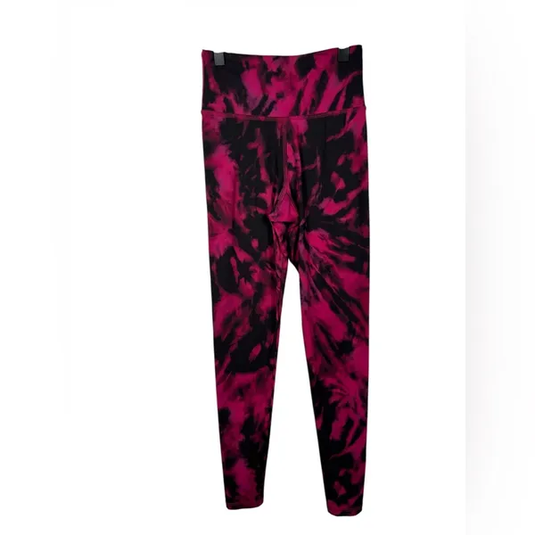 Strut This Pink Black Tie Dye Leggings Small High Rise‎ Yoga Athletic Pants - Image 2