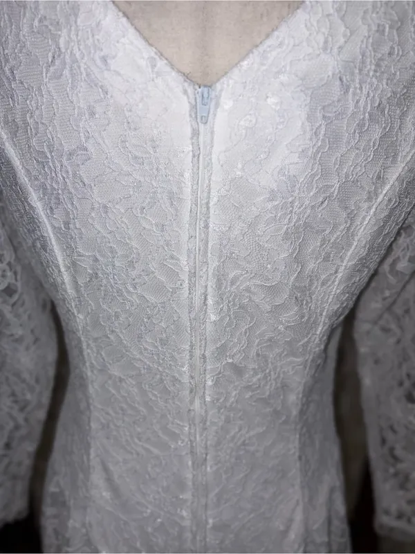 Beautiful Vintage 90s Western Collection Tea Length Wedding Dress - Image 9