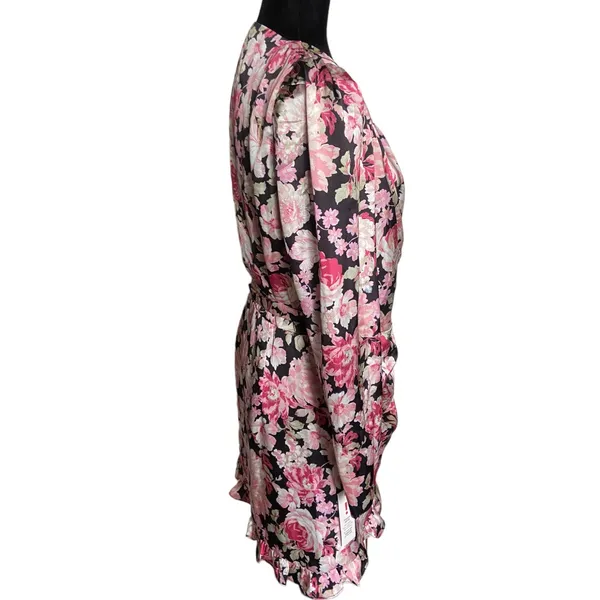 Bardot Womens Dress Size 12 Mini‎ Floral Black Ruffle Samara Rose Garden NEW - Image 10