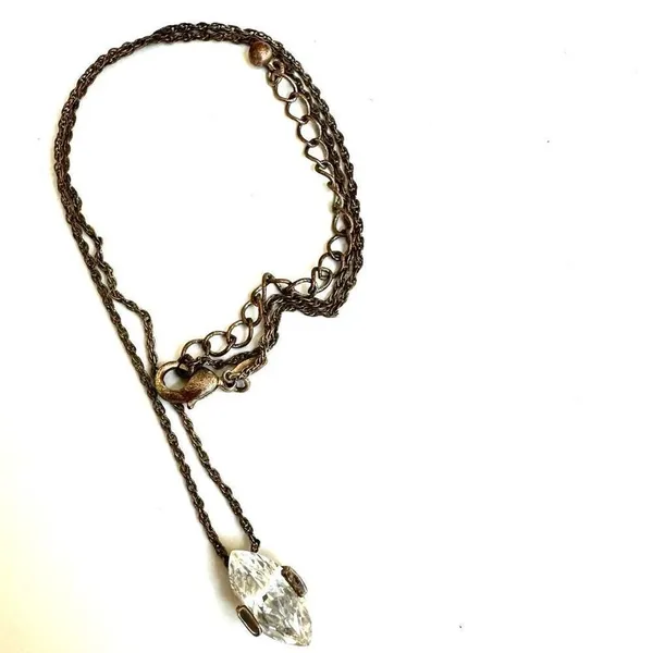 Avon vintage rhinestone pendant necklace Silver - Image 7