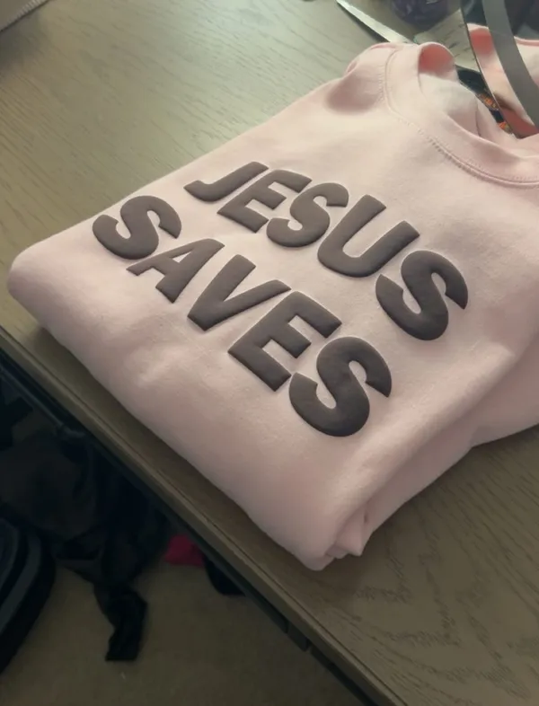 Jesus saves crewneck Pink Size L - Image 3