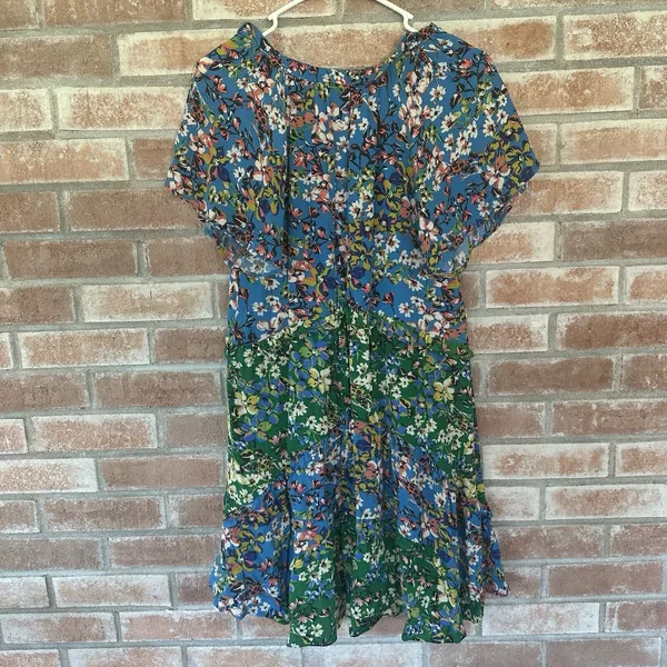 Anthropologie Robin Tiered Floral Flutter Sleeve Dress XS Garden Cottagecore - Image 8