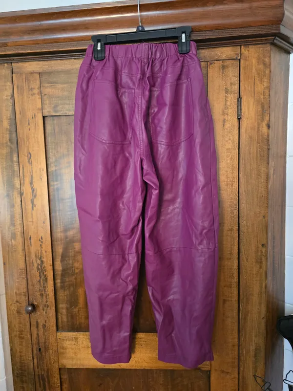 O Free People Magenta High-Waist Ankle Pants Small - Image 3