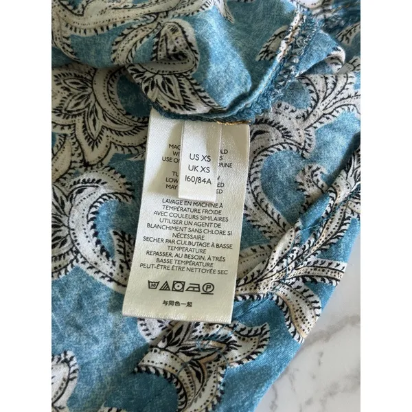 Pilcro Anthropologie Leilani Tunic Top Womens XS Blue Button Down Boho Western - Image 7