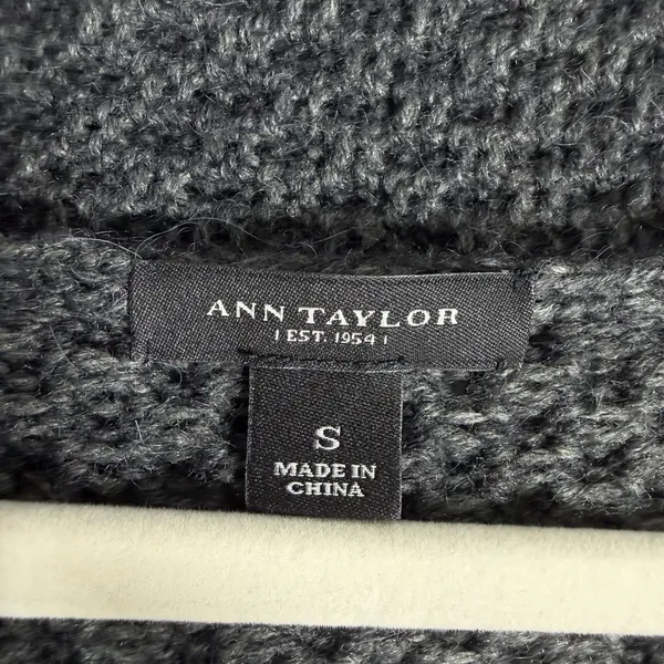 Ann Taylor Size-S Women Open Cradigan Wool Blend‎ Dark Grey - Image 2