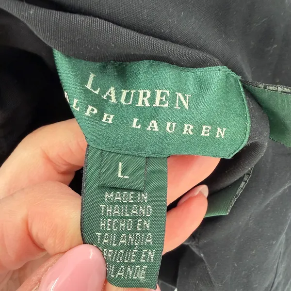 Ralph Lauren Reversible Coat Women Large‎ Black Houndstooth Dark Academia - Image 6