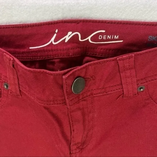 INC‎ Stretch Red Denim Skinny Leg Jean - Image 4