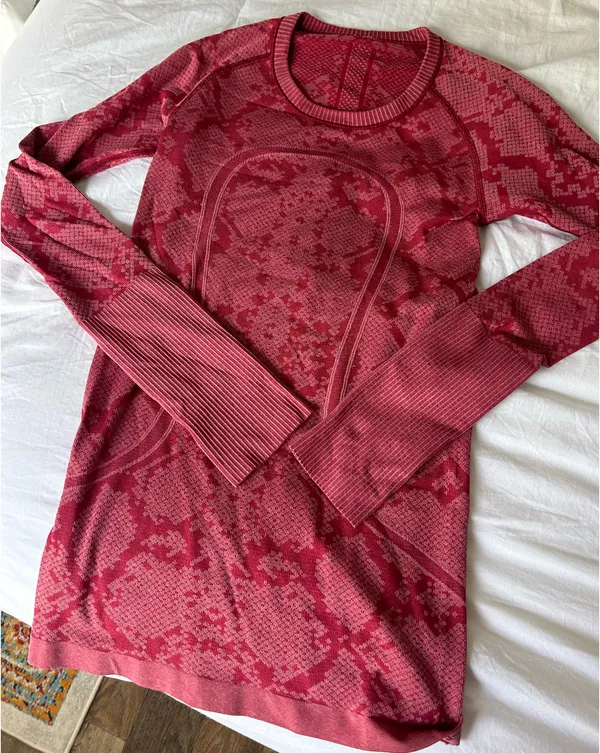 Lululemon Pink Snackskin Print Long Sleeve 4 - Image 2