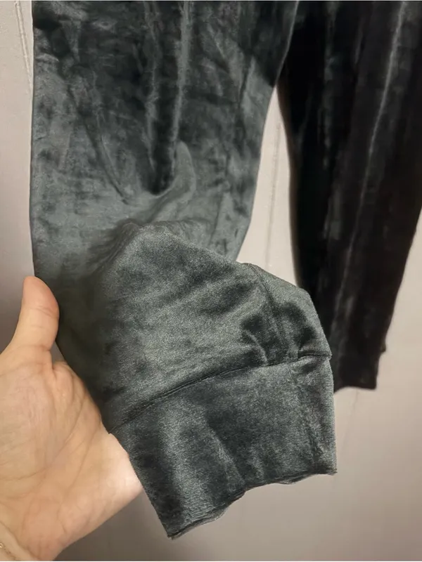 JUICY COUTURE Black Velour Joggers with Logo Waistband and Rhinestone Back - Image 4