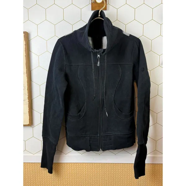 Lululemon Vintage Black Igloo Sunrise Full Zip Fleece Jacket - Size - 8 - Image 6