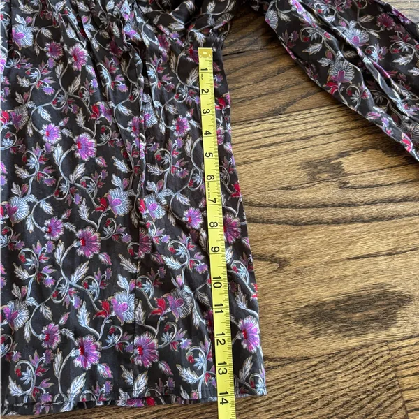 NWT Gap Medium Ruffle Shoulders sleeves Long Long Sleeve Floral High Neck Blouse - Image 5