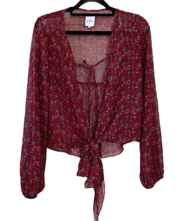 Princess Polly Tie Front Blouse - Image 2