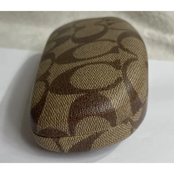 Coach signature C print hard clamshell sunglasses case in brown - Image 5