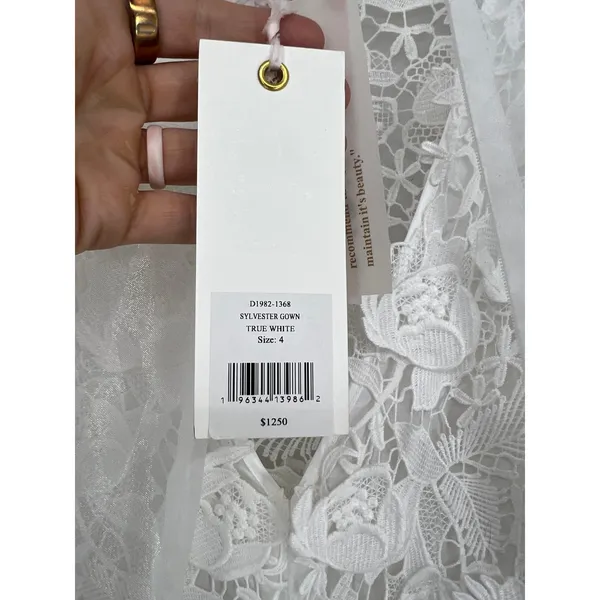 LoveShackFancy Sylvester Bridal‎ Lace Gown White Size 4 NWT - Image 17