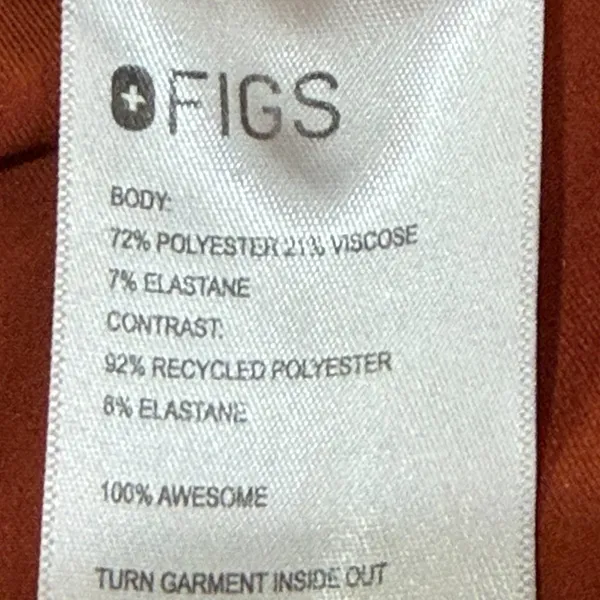 FIGS Auburn Orange Bristol‎ Slim Henley Scrub Top XXS Nurse Healthcare Uniform - Image 7