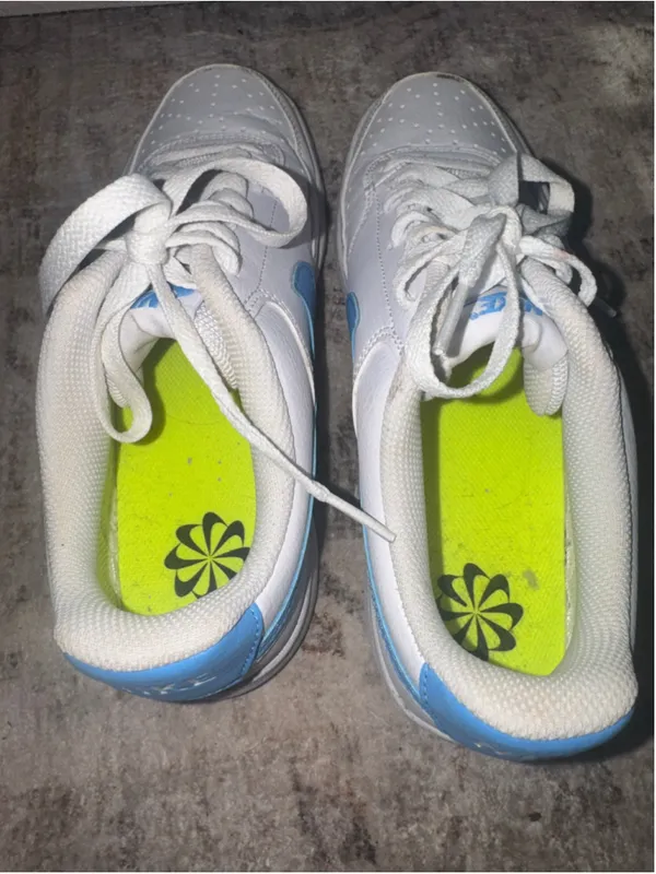 Women's Nike Court Vision Low Sneakers White and Blue - Image 7