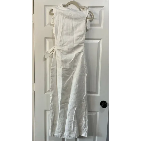 SIR White Tamara Tie MIDI Dress - Image 3