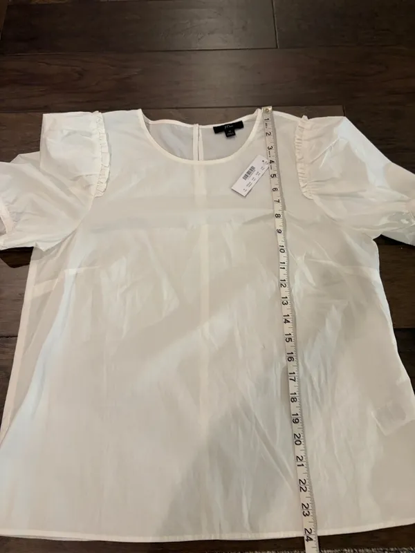 New With Tags JCrew White Poplin Top Sz M - Image 7