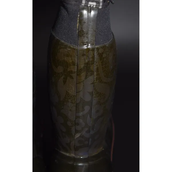 Bogs Rain Boots Women Size 9 Black Floral Damask Waterproof Neoprene Good - Image 8