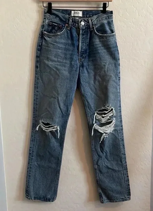 AGOLDE Lana Vintage Straight Leg Jeans in Wash Backdrop - Image 2
