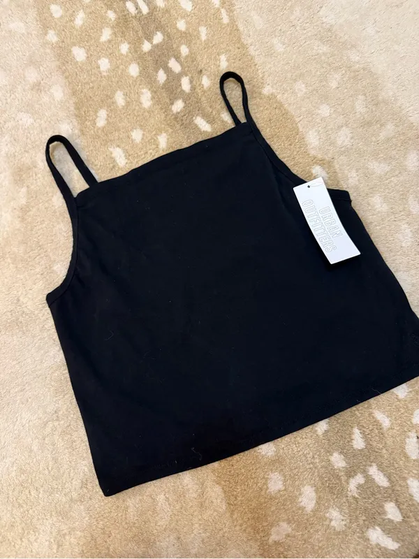 Out From Under Urban Outfitters Black Square Neck Cami Tank Top Size L NWT - Image 4