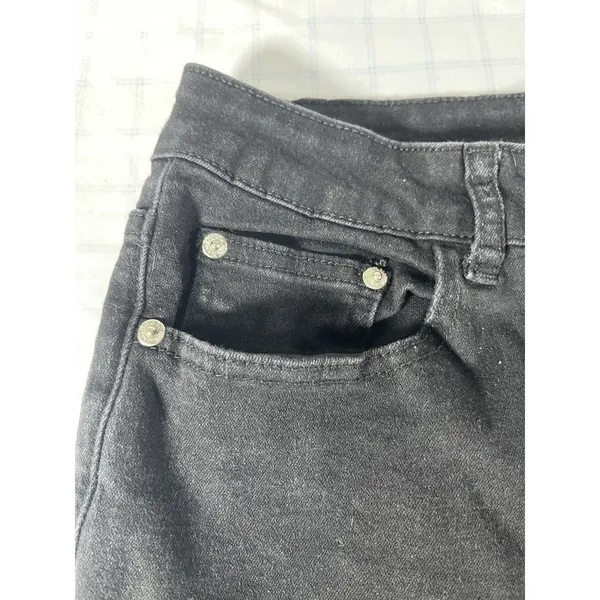 Women's Black Flare Leg Jeans Size 8 High-Rise Bell Bottom Stretch Denim 30" - Image 6