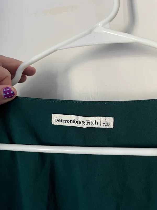Abercrombie & Fitch Green Square-Neck Long Sleeve Top - Image 2