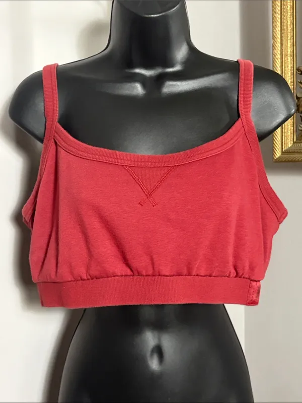 Savage x Fenty Size XL 14 16 Red Essential Fleece Bralette Crop Tank Top - Image 2